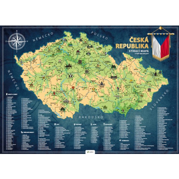 Nástěnné mapy Stírací mapa České republiky