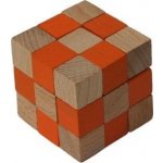 Dřevěný hlavolam oranžová kostka – Sleviste.cz