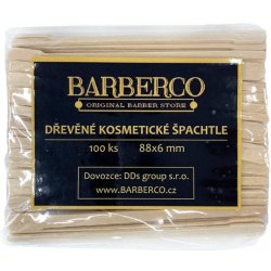 BARBERCO Dřevěné MINI špachtle k nanášení vosku 88x6mm 100 ks