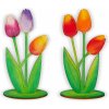 Květina Dřevěný tulipán, nevybarvený Rozměr 15cm