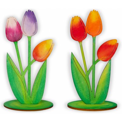 Dřevěný tulipán, nevybarvený Rozměr 15cm