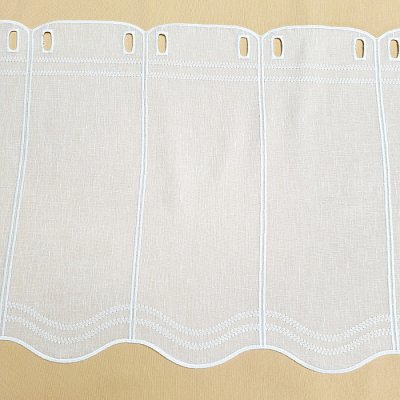 Vyšívaná záclonka na vitrážku GERSTER 11419 bílá výška 60 cm – Zboží Mobilmania