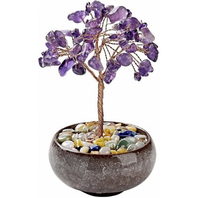 Nefertitis Stromeček z ametystu ve fialovém - dekorace domů a kanceláře NF46711 - cca 11 cm – Zboží Dáma