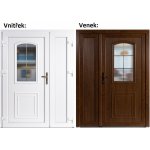 Soft Dvoukřídlé vchodové 3D 302+Panel Plný Zlatý dub/bílá levé 150 x 200 cm – Hledejceny.cz