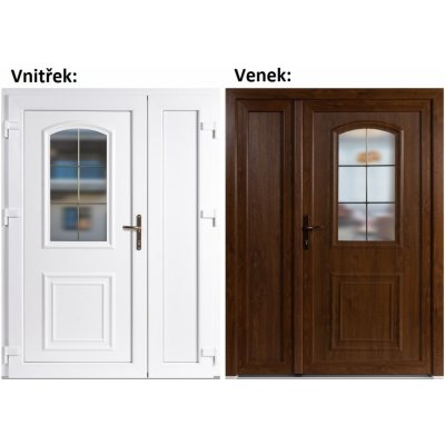 Soft Dvoukřídlé vchodové 3D 302+Panel Plný Zlatý dub/bílá levé 150 x 200 cm – Hledejceny.cz