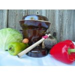 Chatař-chalupář-Hrnec na pickles dval jedno víko s těžítkem keramika hnědá,17 x 21 .Keramika na kvašenou zeleninu pro vaše – Zboží Mobilmania