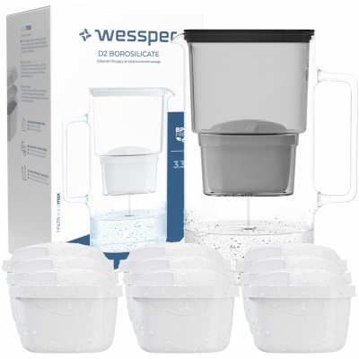 Wessper D2 Borosilicate Aquamax + Aquafloow Maxi 3,3 l černá