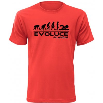Pánské tričko Evoluce Plavání červená – Zboží Mobilmania