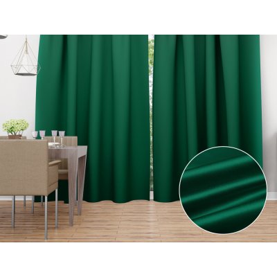 Biante Saténový závěs LUX-038 Tmavě zelený 140x220 cm – Hledejceny.cz