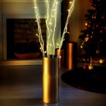 Eurolamp vánoční dekorace zlatá osvětlená větev 20 LED teplá bílá LED 120 cm – Zboží Dáma