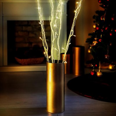Eurolamp vánoční dekorace zlatá osvětlená větev 20 LED teplá bílá LED 120 cm – Zboží Dáma