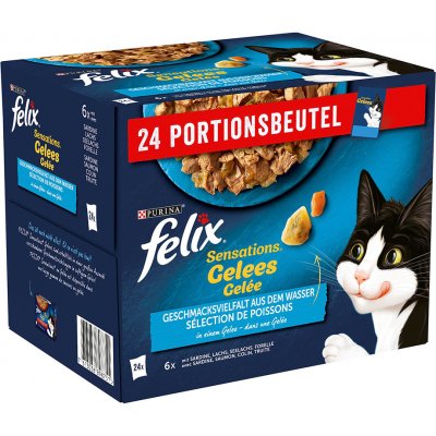 Felix Sensations v želé sardinky losos treska tmavá pstruh 120 x 85 g