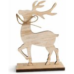 DECOLED Dřevěná vánoční dekorace na stůl jelen 10,5 × 3,5 × 15,2 cm, stojící – Hledejceny.cz