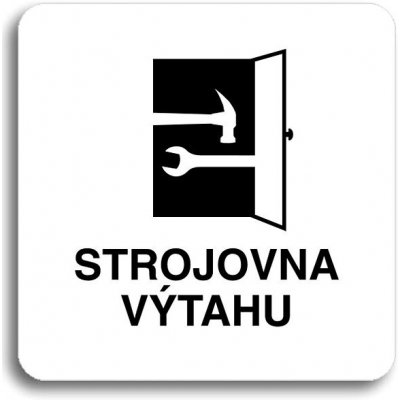 Accept Piktogram "strojovna výtahu" (80 × 80 mm) (bílá tabulka - černý tisk bez rámečku) – Zboží Mobilmania