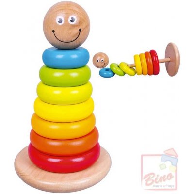 Bino Toys barevné kroužky na tyči 10 × 175cm