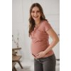 Těhotenské a kojící tričko Těhotenské tričko Belly Herbal Rose kr.rukáv