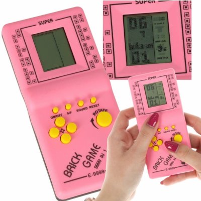 Digitální hrací konzola 9999v1, LCD displej, růžová – Sleviste.cz