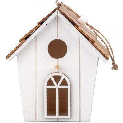 Závěs dřevo 130x145mm budka, přírodní, bílá – Hledejceny.cz