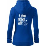 S tebou mě baví svět dámská mikina trendy zipper s kapucí Královská modrá – Hledejceny.cz