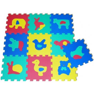 WIKY Pěnové puzzle/Bloky měkké Zvířata 32x32cm 10 ks
