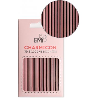 E.Mi Charmicon 3D Silicone Stickers 162 Lines Black samolepka – Zboží Dáma