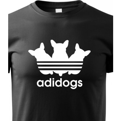Bezvatriko tričko s vtipným potiskem Adidogs černá