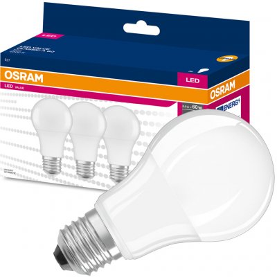 Osram 3x LED žárovka E27 A60 8,5W = 60W 806lm 6500K Studená bílá – Hledejceny.cz