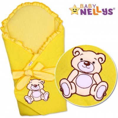 Baby Nellys Zavinovačka s výztuží Medvídek TEDDY jersey krémově žlutá – Zboží Mobilmania