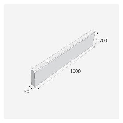 Presbeton obrubník ABO 12-20 100 x 5 x 20 cm přírodní beton 1 ks