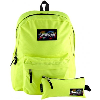 Smash Studentský batoh neonově žlutý s em