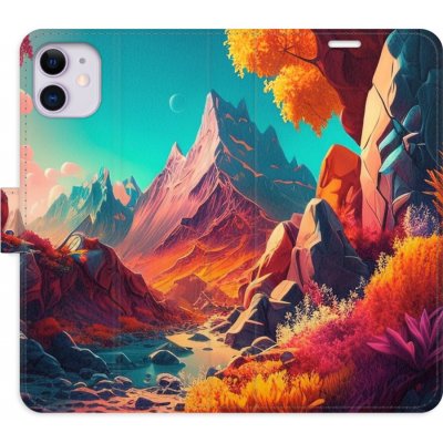 Pouzdro iSaprio Flip s kapsičkami na karty - Colorful Mountains Apple iPhone 11