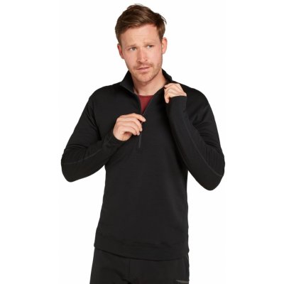merino mikina s kapucí ICEBREAKER Mens 360 RealFleece Elem LS Z Hood Black – Zboží Dáma