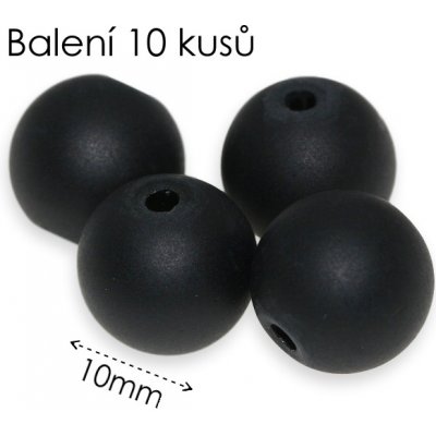 Černé kuličky, matné, 10mm (10ks) – Zboží Mobilmania