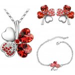 Sisi Jewelry souprava náhrdelníku náušnic a náramku Čtyřlístek SET2045-NTSET9554/9 Červená – Hledejceny.cz