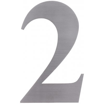 Číslo domovní 2, s 3M páskou, broušená nerez AISI304 – Zbozi.Blesk.cz