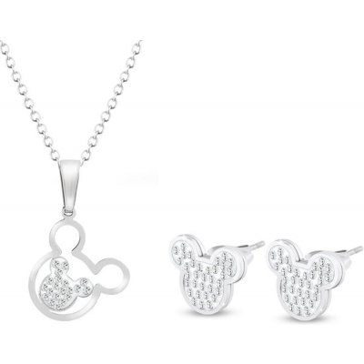 Biju set z chirurgické oceli Mickey Mouse řetízek náušnice se zirkony 112 – Zboží Dáma