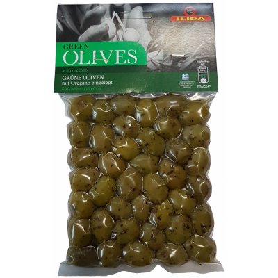 Ilida Olivy zelené s oregánem, s peckou 250 g – Zboží Dáma
