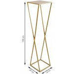 HowHomely STOJAN NA KVĚTINÁČ LOFT5 100x24x24 cm ZLATÁ – Zboží Dáma