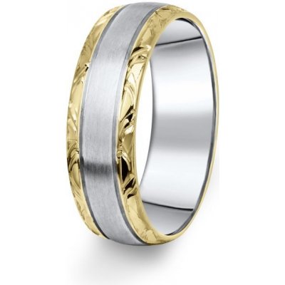 Danfil prsten DF10 P žluté bílé 585/1000 bez kamene – Zboží Mobilmania