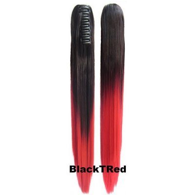 Girlshow Culík, cop na skřipci - rovný 60 cm - Ombre styl odstín Black T Red – Hledejceny.cz