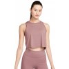 Dámské sportovní tílko Nike One Classic Dri Fit Cropped Tank Top smokey mauve/black