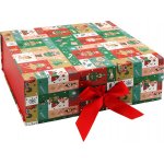 JUNIOR Dárková krabice vánoční s mašlí 33 x 25 x 12 cm vánoční ozdoby 594902 – Sleviste.cz