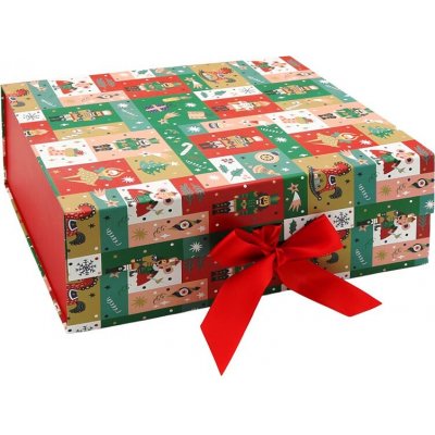 JUNIOR Dárková krabice vánoční s mašlí 33 x 25 x 12 cm vánoční ozdoby 594902 – Sleviste.cz