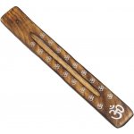 Indie Stojánek na vonné tyčinky dřevěný lyže antik Om – Zboží Dáma