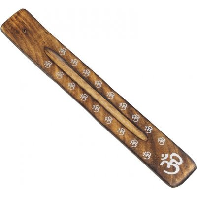 Indie Stojánek na vonné tyčinky dřevěný lyže antik Om – Zboží Dáma