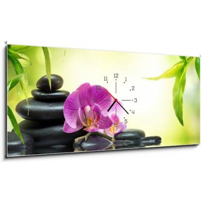 Obraz s hodinami 1D - 120 x 50 cm - alternative massage in bamboo garden on water alternativní masáž v bambusové zahradě na vodě – Hledejceny.cz