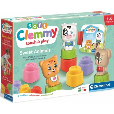 CLEMENTONI BABY Soft Clemmy Hrací sada s knížkou Milá zvířátka – Zboží Mobilmania