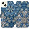 Pouzdro a kryt na mobilní telefon Apple Mobiwear flip Apple iPhone 15 Plus - V108P Modré mandala květy