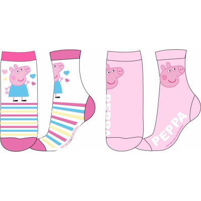 Prasátko Peppa 5234897 Dívčí ponožky bílá / růžová