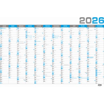 Nástěnný roční B1 modrý 2026 – Zboží Dáma